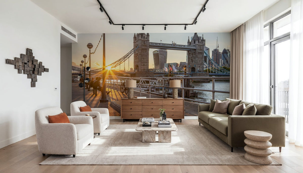 Tower Bridge At Sunset Mural Wallpaper - room preview 02