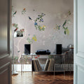Birds in the Garden Gray Mural Wallpaper - room preview 02