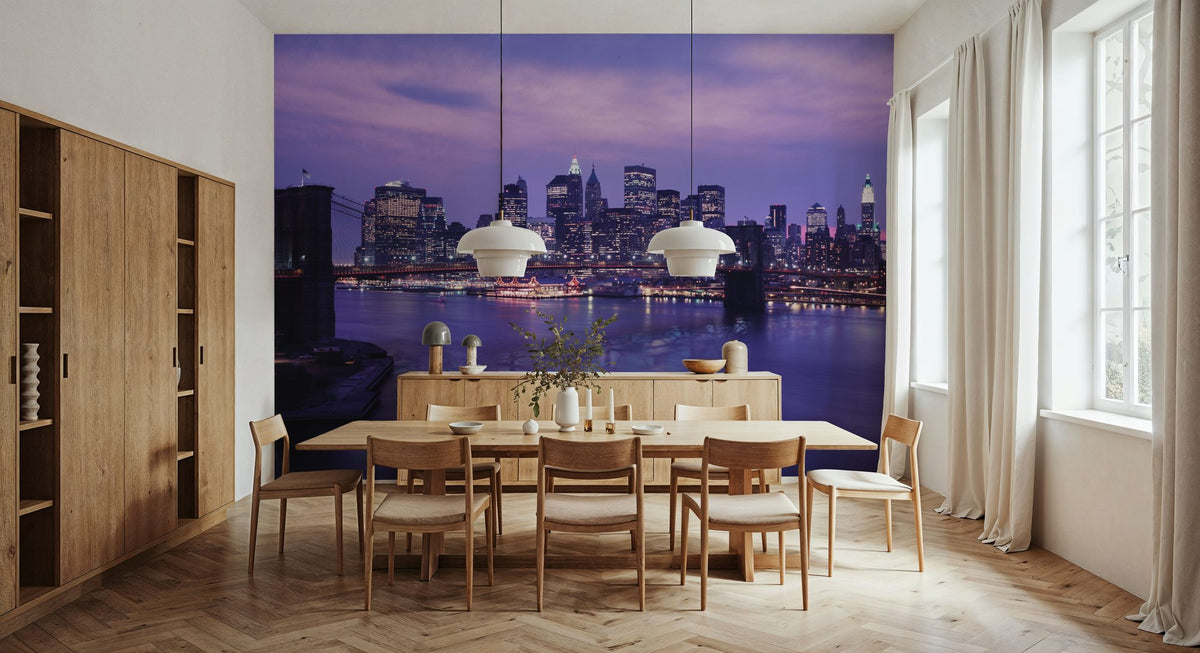 Twilight Bridge Horizon Mural Wallpaper - room preview 02