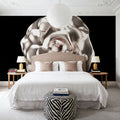 Metallic Rose in 3d Effect Mural Wallpaper - room preview 02