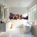 Spokane Washington Skyline Purple & Gold Mural Wallpaper - room preview 02