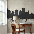 Jackson Mississippi Skyline Concrete Mural Wallpaper - room preview 02