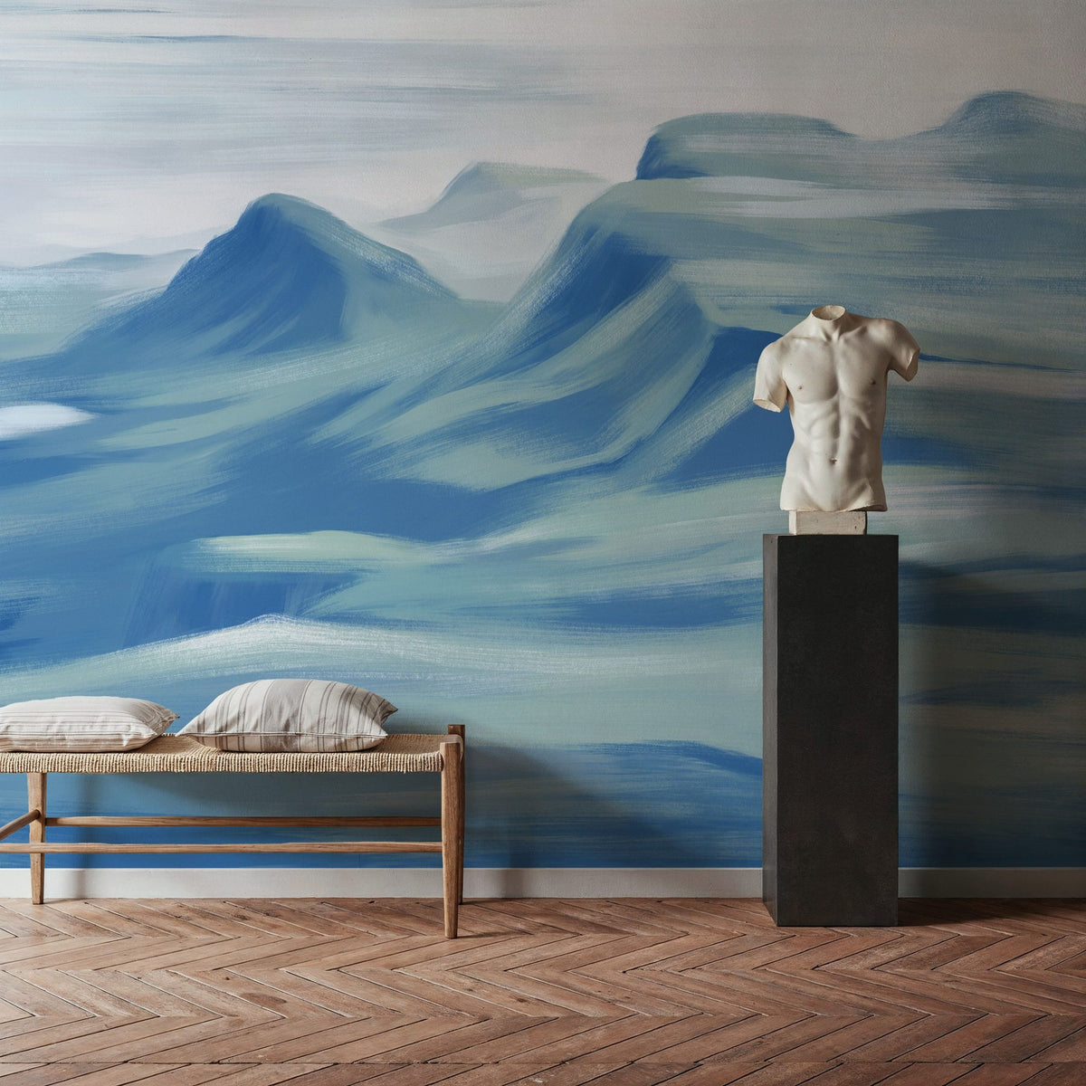 Oil Mountain, Blues Mural Wallpaper - room preview 02