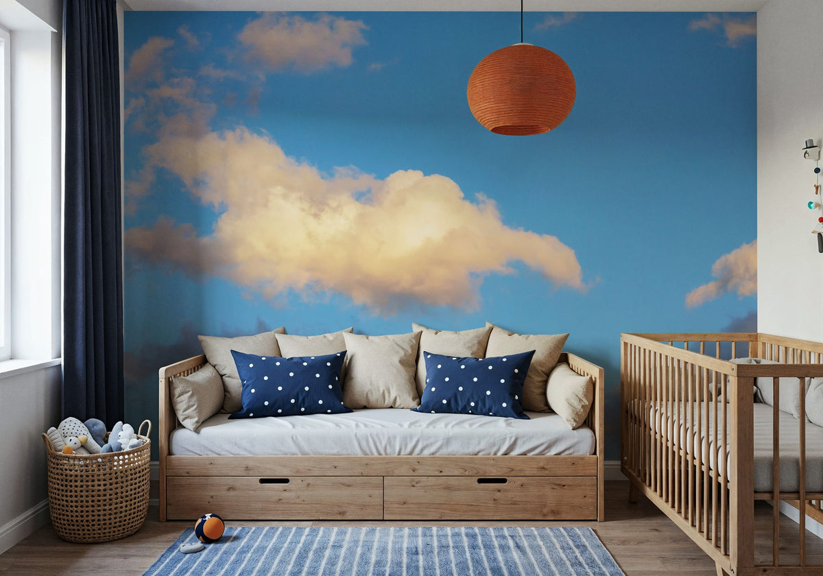 Sunny Day Clouds Mural Wallpaper - room preview 02