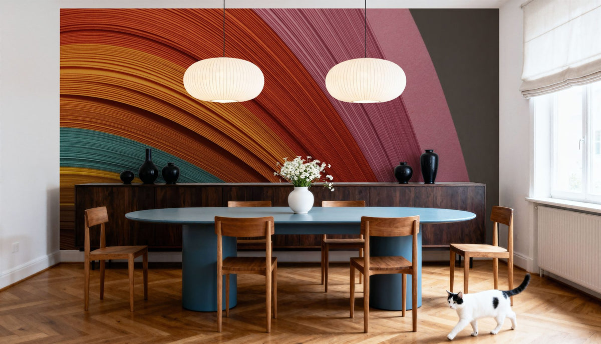 Paper Rainbow Mural Wallpaper - room preview 02