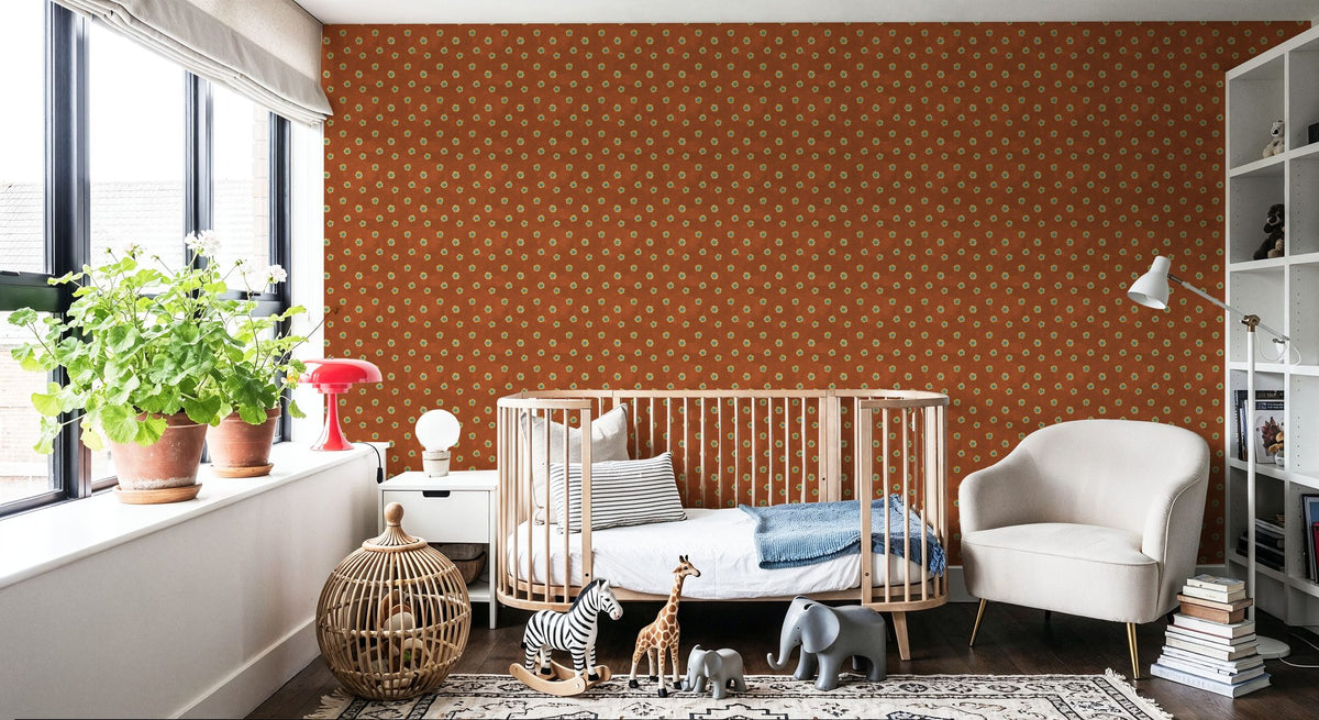 Autumn Buds Brown Mural Wallpaper - room preview 02