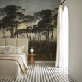Mediterranean Pine Landscape, Vintage Mural Wallpaper - room preview 02