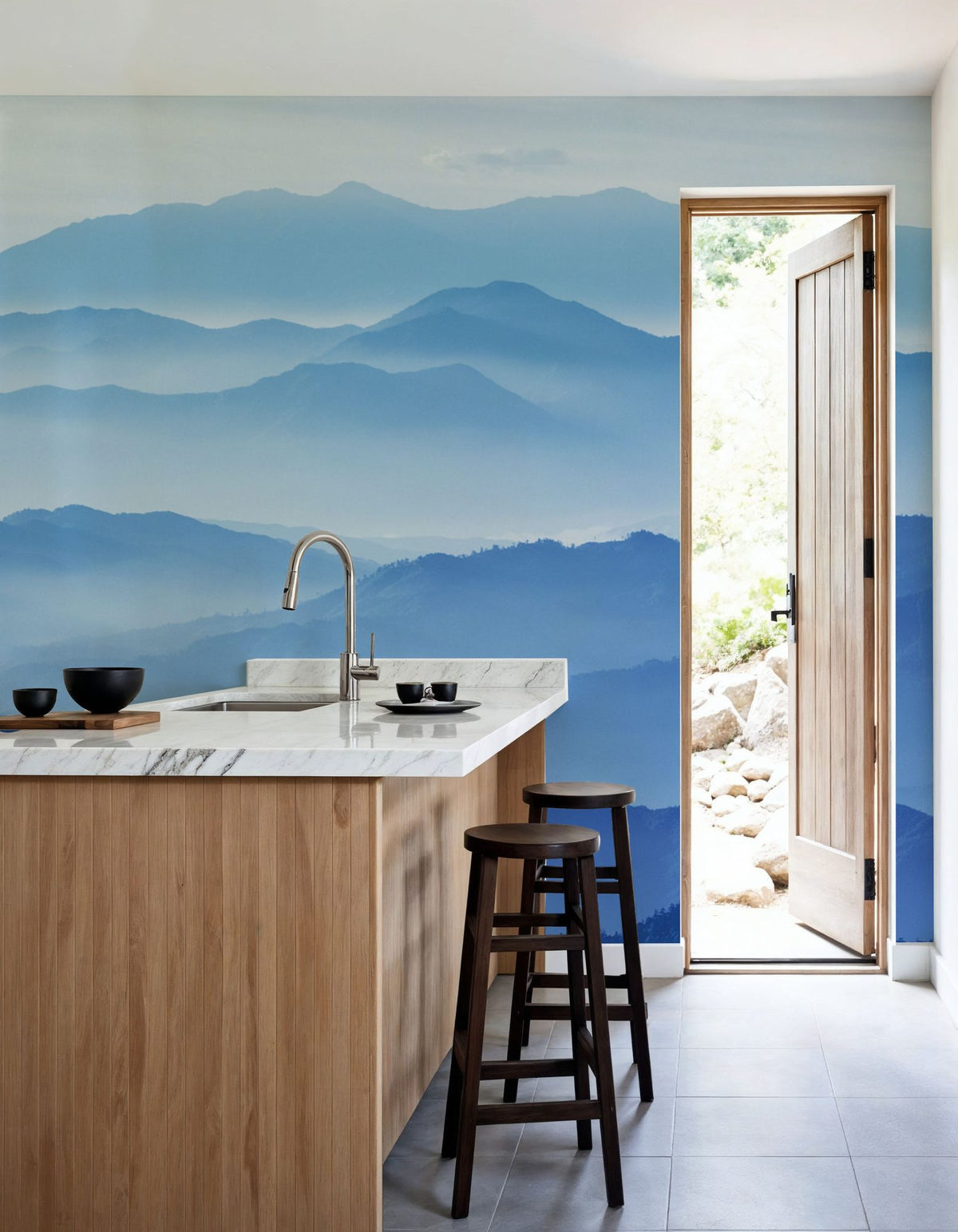Misty Mountain Layers Mural Wallpaper - room preview 02