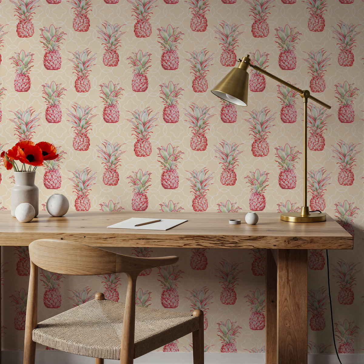 Pineapple Goals Yellow Mural Wallpaper - room preview 02