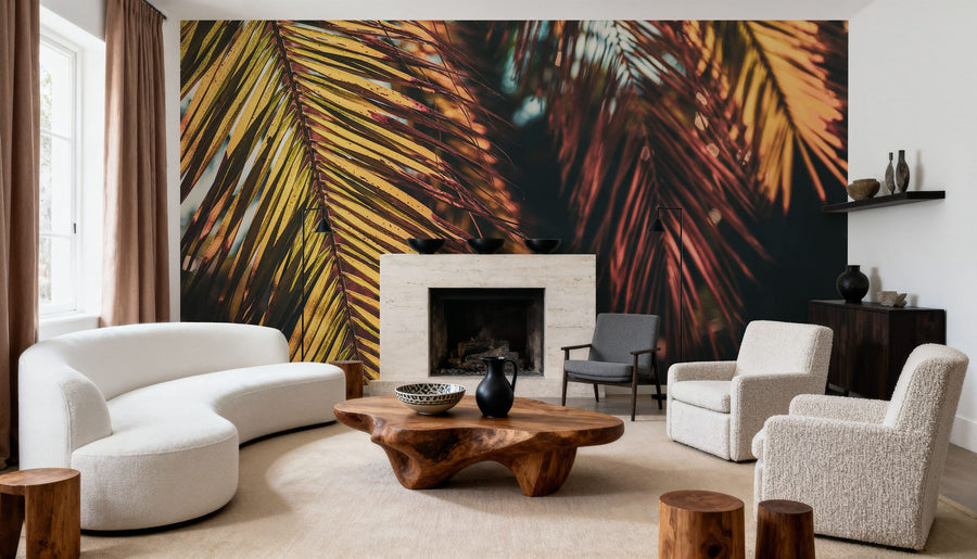 Palm Leaf Wallpaper Mural – Tropical Wall Mural – Old Palm Leaves