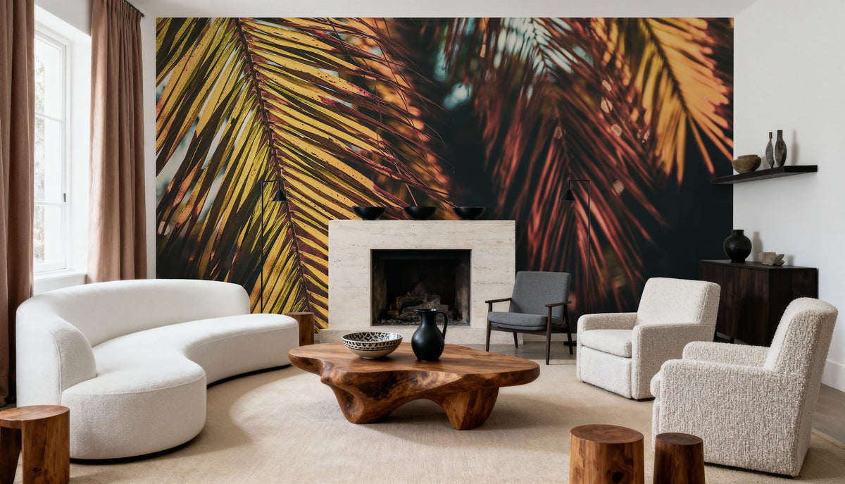 Old Palm Leaves Mural Wallpaper - room preview 02