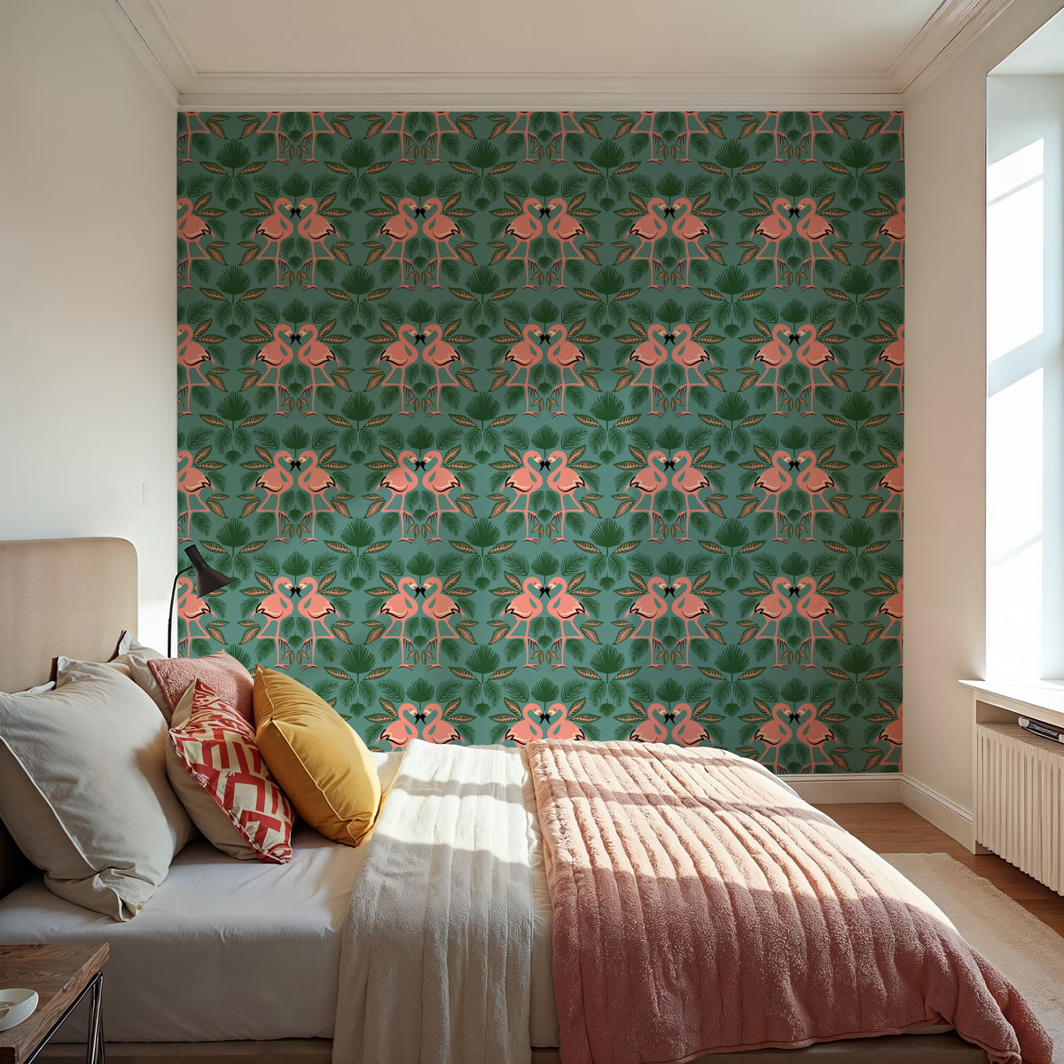 Flamingo Friends Mural Wallpaper - room preview 02