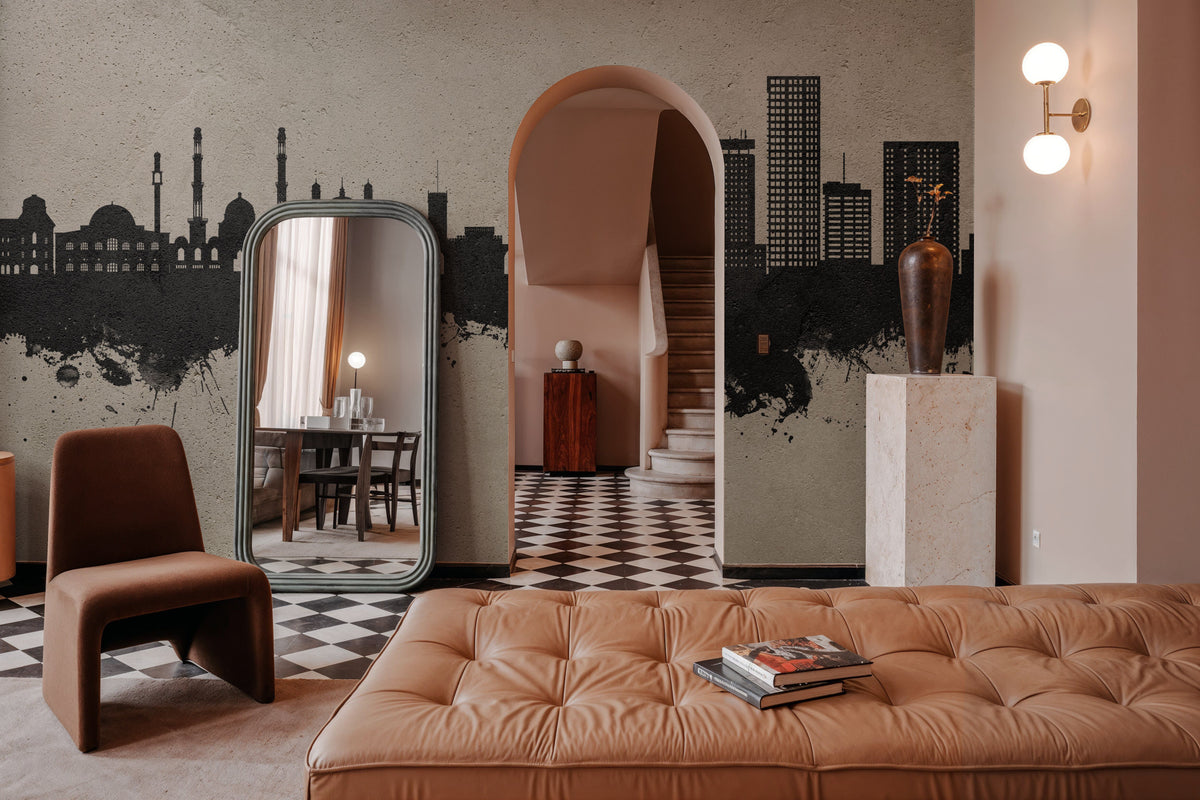 Kabul Afghanistan Skyline Concrete Mural Wallpaper - room preview 02