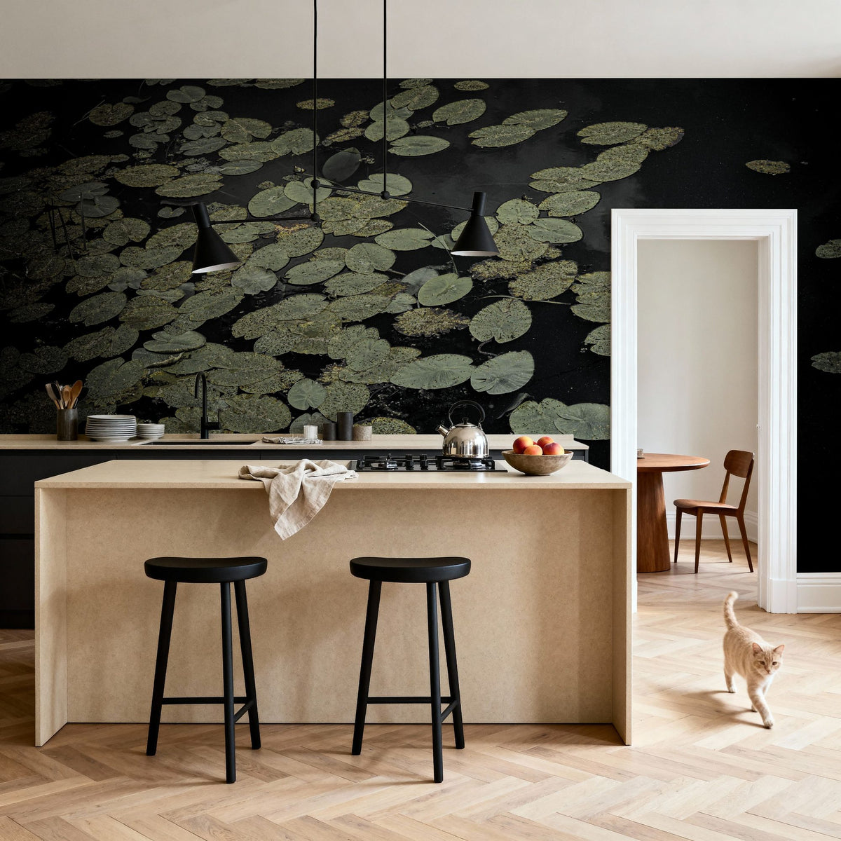 The Leaf and the Depth Mural Wallpaper - room preview 02