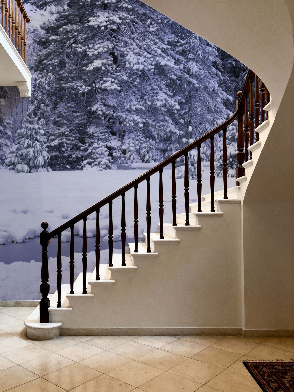 Winter Forest Junction Mural Wallpaper - room preview 02