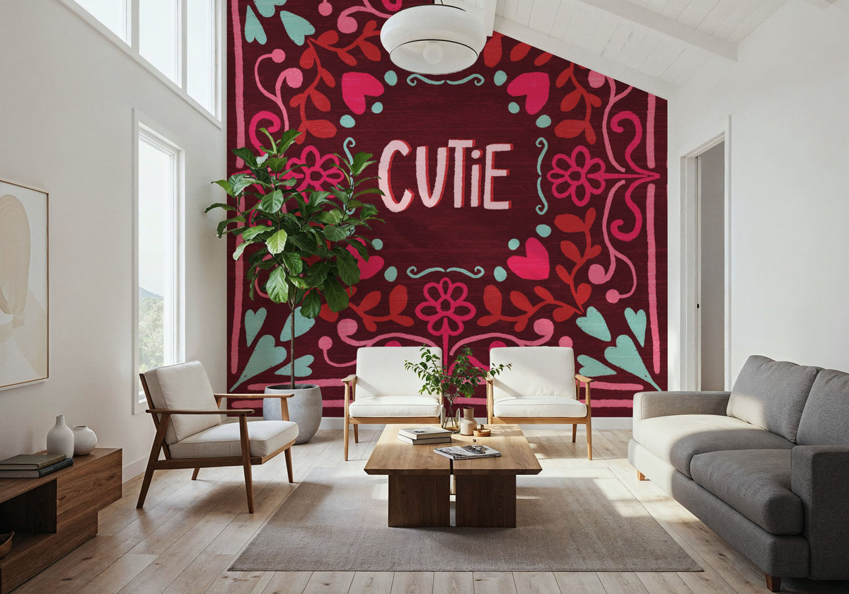 Love Sentiments Cutie Mural Wallpaper - room preview 02