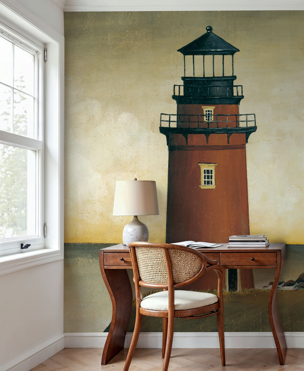 Harbor View Mural Wallpaper - Warm Tone - room preview 02