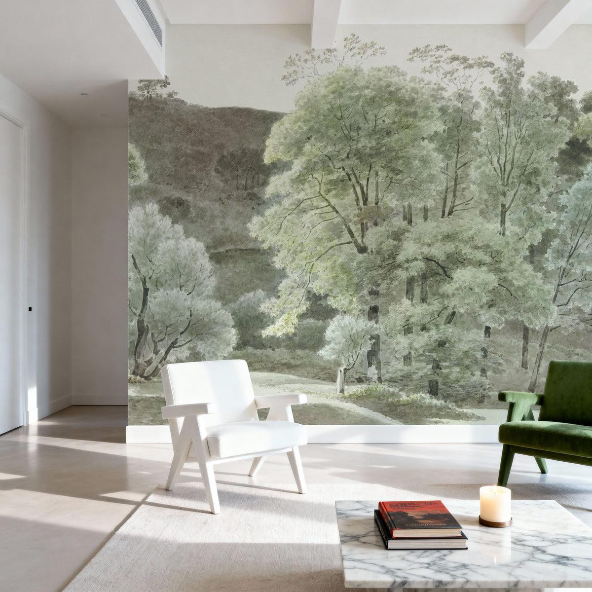 Painted Trees of Subiaco Mural Wallpaper - room preview 02