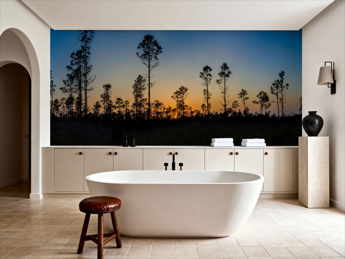 Silhouette Trees Mural Wallpaper - room preview 02