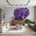 Bright Purple Hydrangea Mural Wallpaper - room preview 02