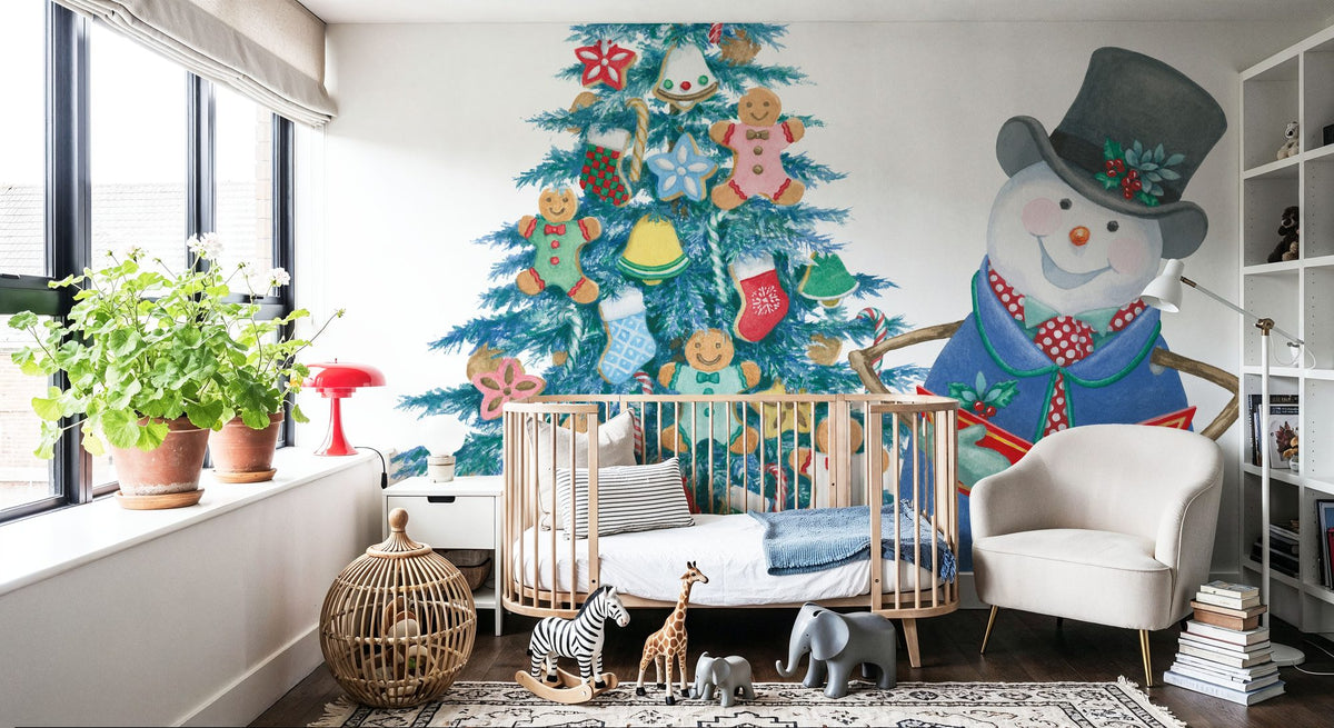 Main Street Christmas IX Mural Wallpaper - room preview 02