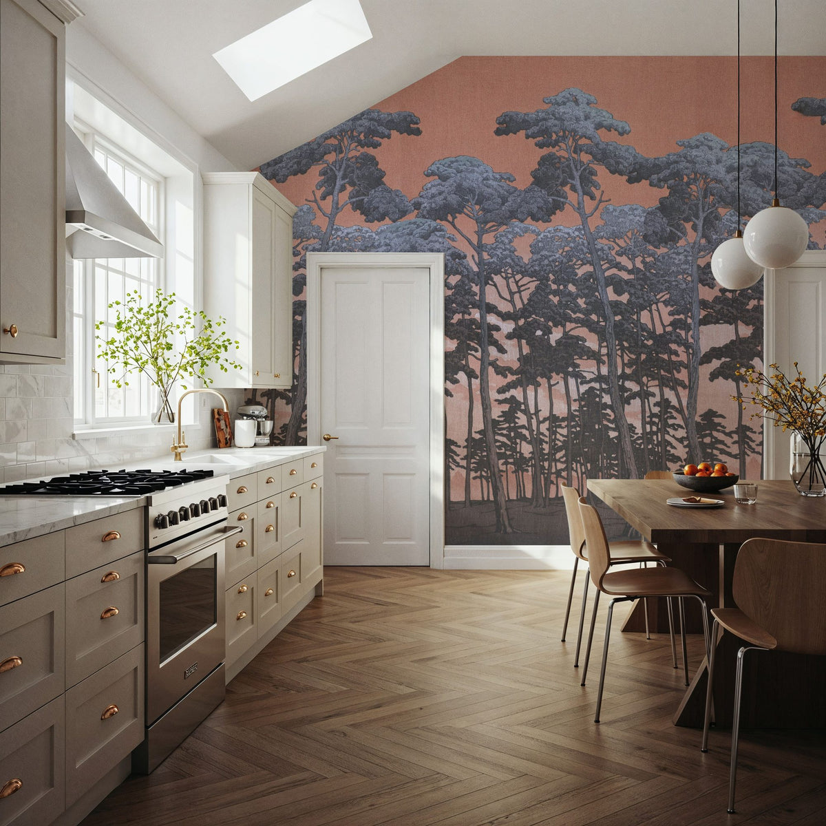 Tranquil Pinescape, Sunset Mural Wallpaper - room preview 02