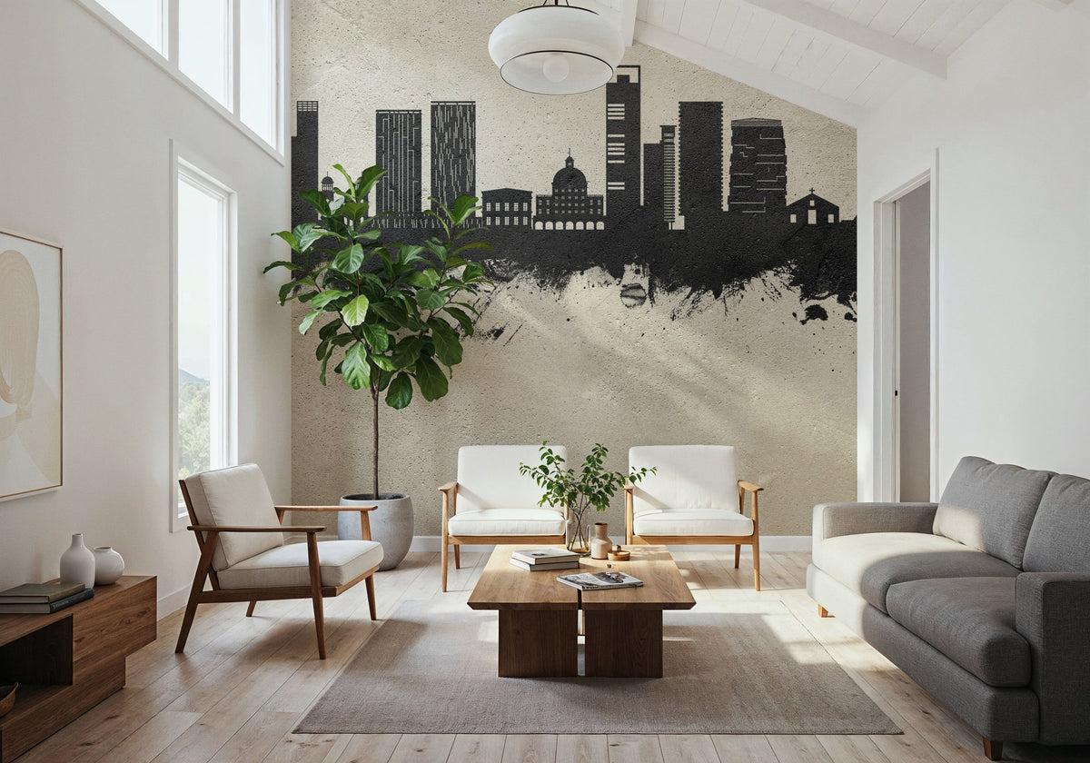 Luanda Skyline Concrete Mural Wallpaper - room preview 02