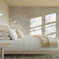 World Map Cities - Maeli White Mural Wallpaper - room preview 02