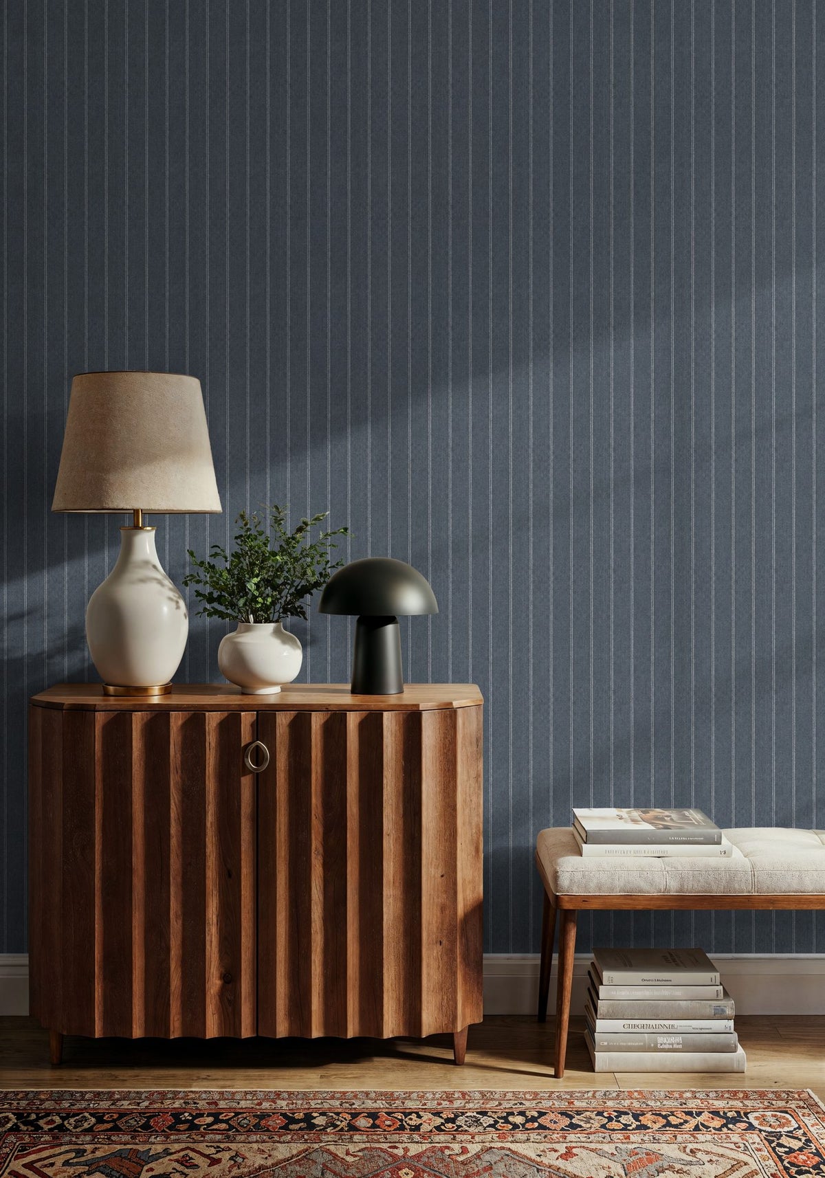 Tailor's Pin Stripe, Pacific Ocean Mural Wallpaper - room preview 02