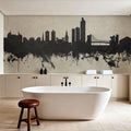 Oslo Skyline Concrete Mural Wallpaper - room preview 02