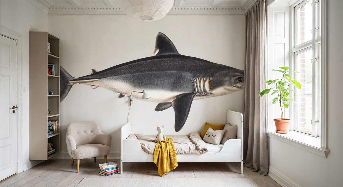 Porbeagle Mural Wallpaper - room preview 02
