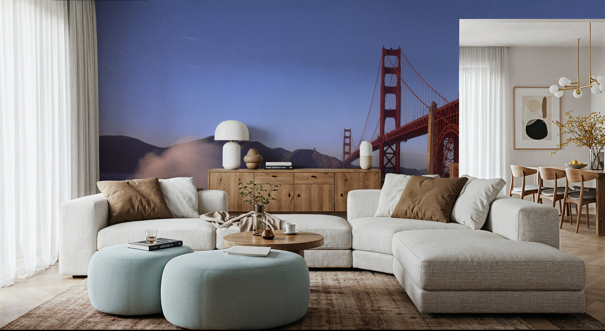 Golden Gate Foggy Morning Mural Wallpaper - room preview 02