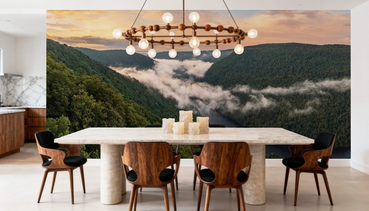 Misty Valley Mural Wallpaper - room preview 02