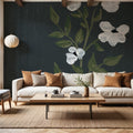 Pretty Little Flower III Black Mural Wallpaper - room preview 02