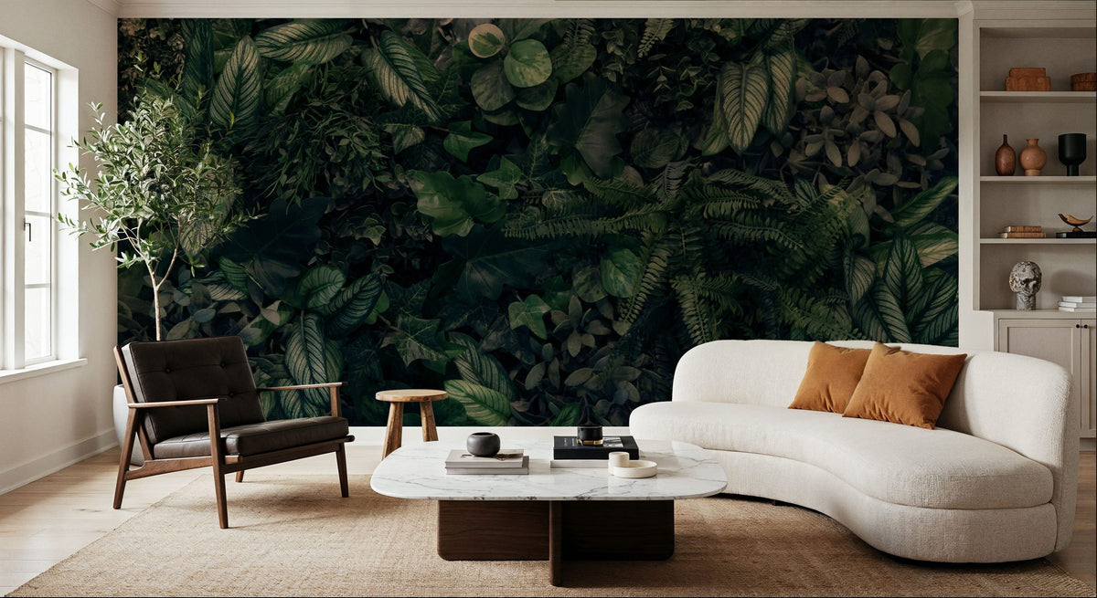 Wall of Leaves Mural Wallpaper - room preview 02