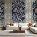My Floral Dreams, Blue Mural Wallpaper - room preview 02