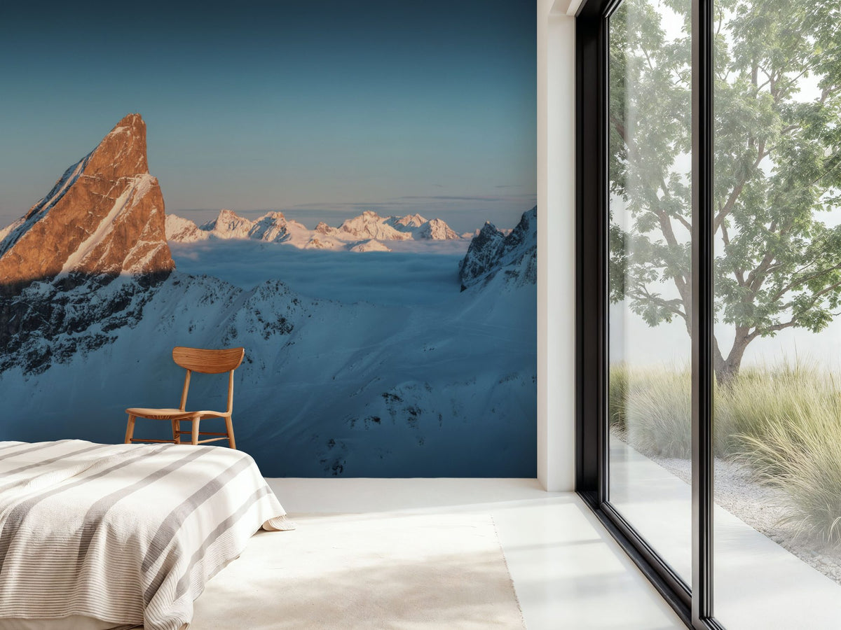Peak Sunset Panorama Mural Wallpaper - room preview 02