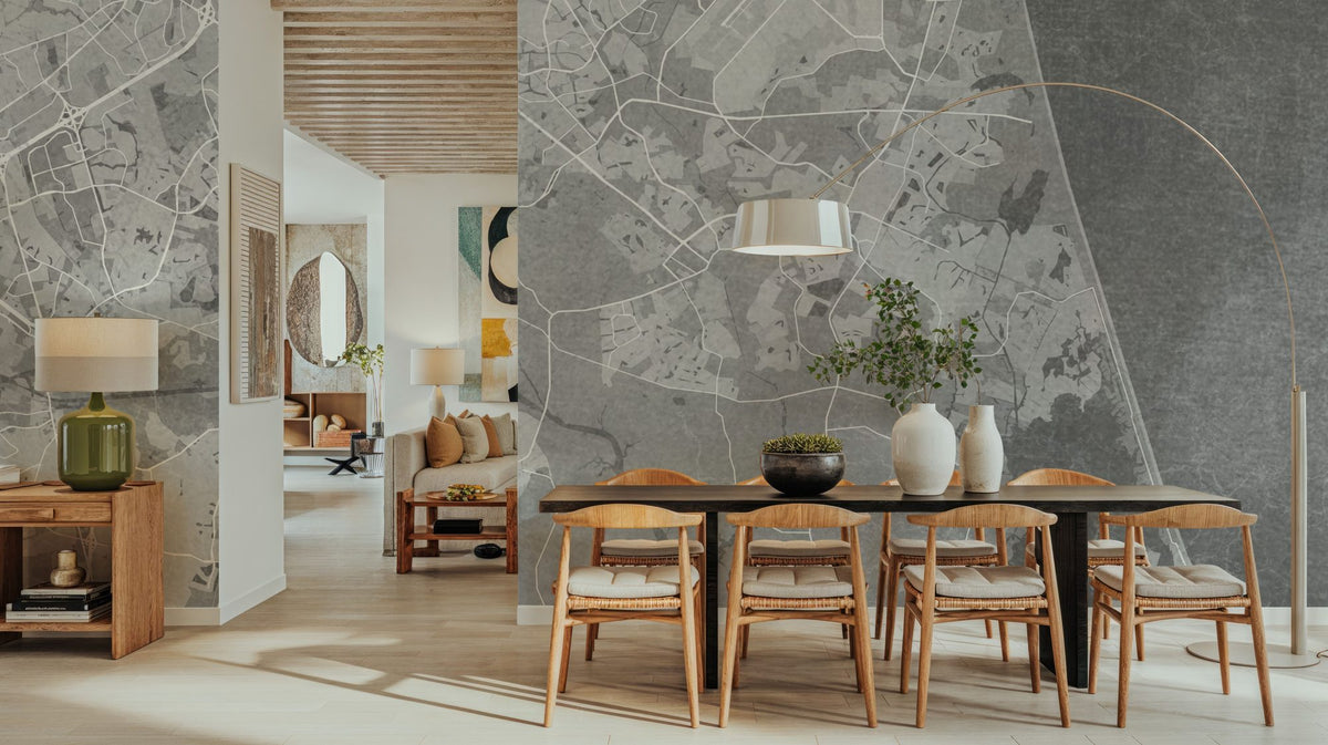 Virginia Beach Grey Mural Wallpaper - room preview 02