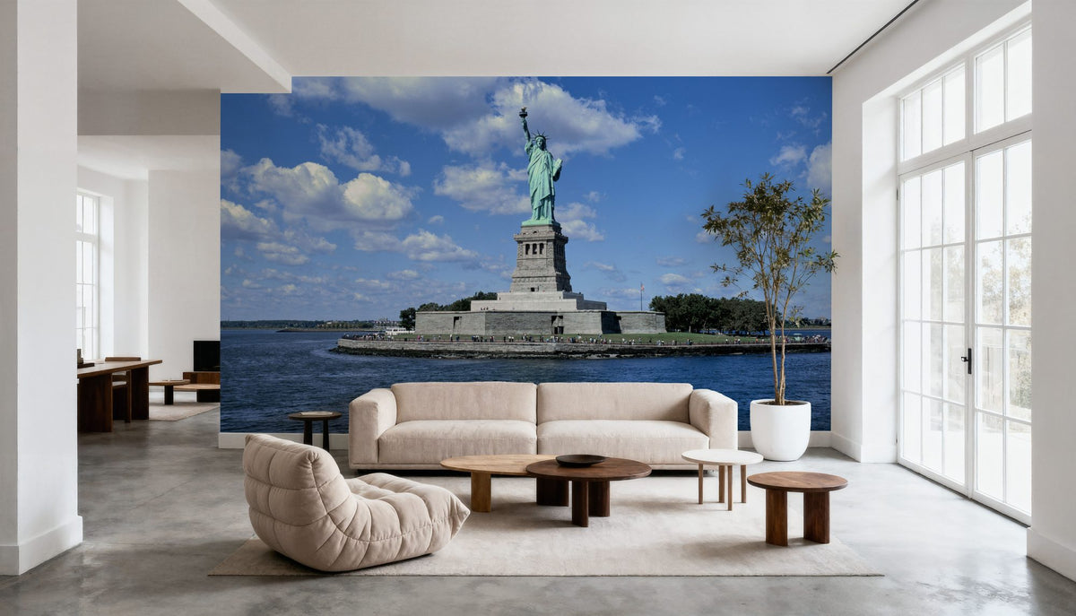 Clouds Over the Statue of Liberty Mural Wallpaper - room preview 02