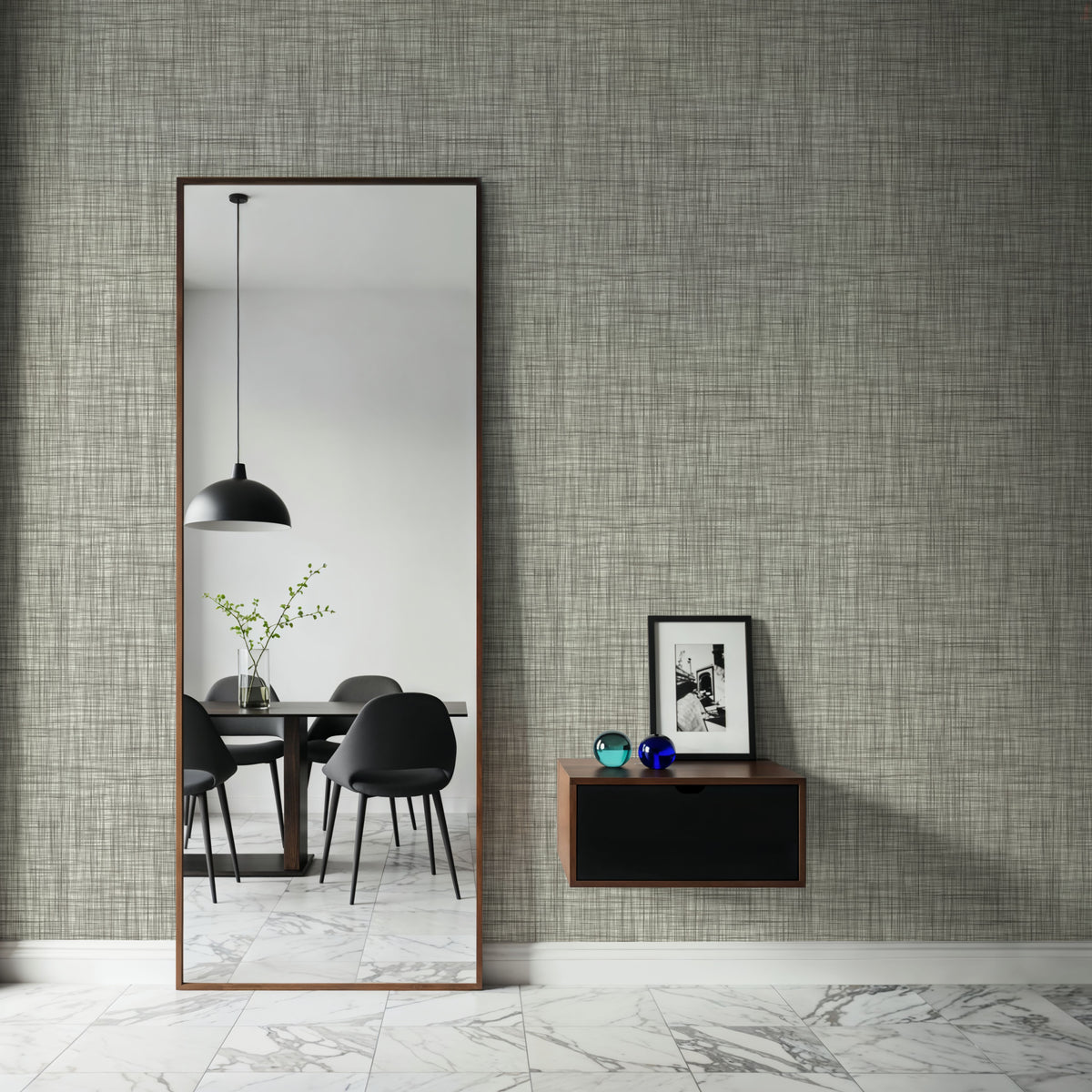 Mottled Linen Effect, Stone Mural Wallpaper - room preview 02