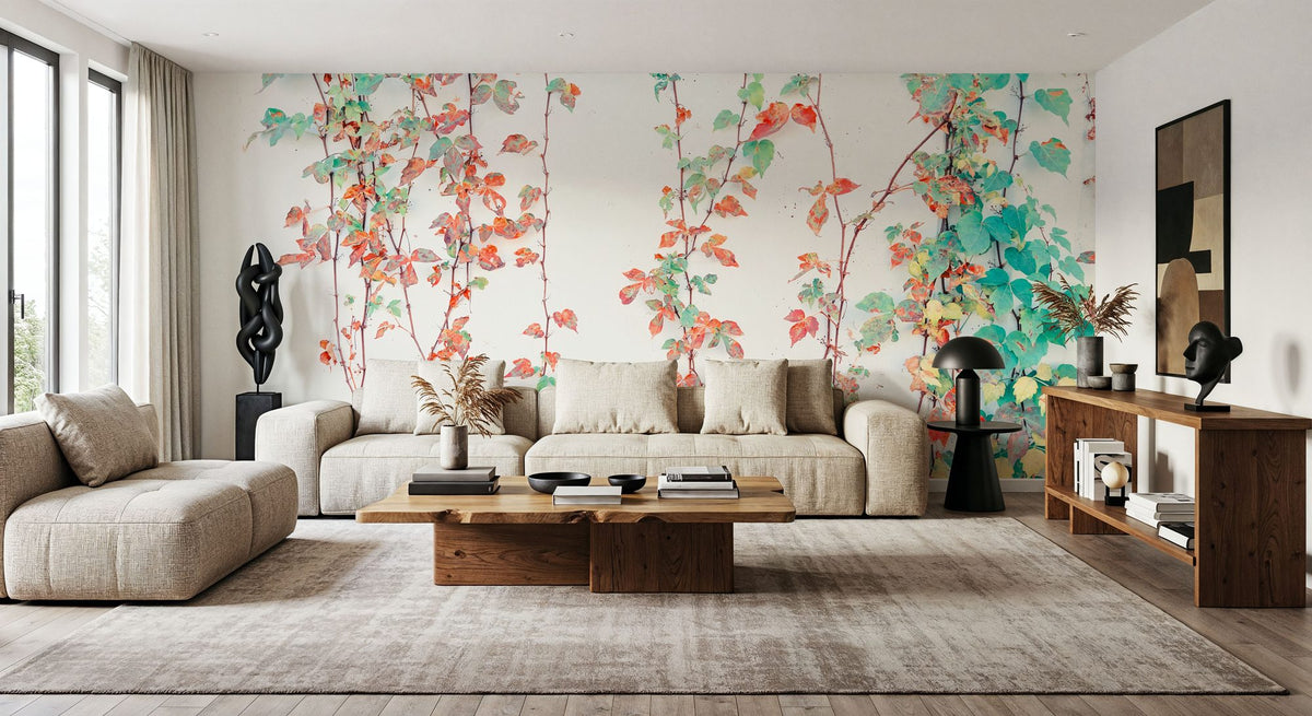 Creeper Leaves Mural Wallpaper - room preview 02