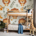 Smile Lion Mural Wallpaper - room preview 02