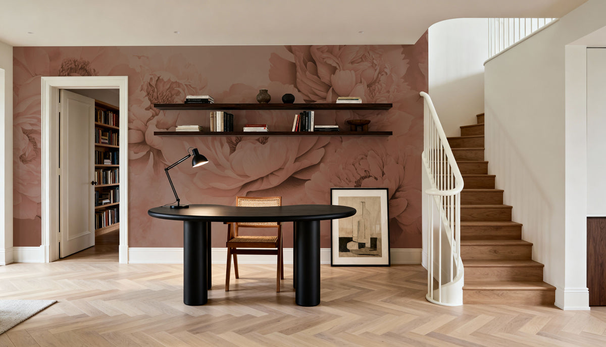 Transcendent Peony, Rose Mural Wallpaper - room preview 02