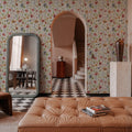 Time to Share Flowers White Mural Wallpaper - room preview 02