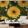 Big Sunflowers Mural Wallpaper - room preview 02