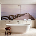 Tranquil Harbor Pier Mural Wallpaper - room preview 02