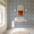 Swaying Leaves, Royal Blue Mural Wallpaper - room preview 02