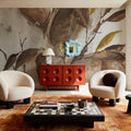 Gilded Leaf Collage I Mural Wallpaper - Warm Tone - room preview 02
