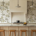 Peony Passion, Khaki on White Mural Wallpaper - room preview 02