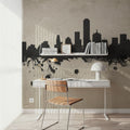 Dallas Skyline Concrete Mural Wallpaper - room preview 02
